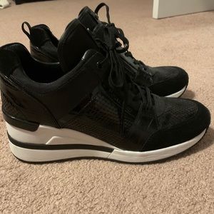 michael kors georgie embossed leather trainer